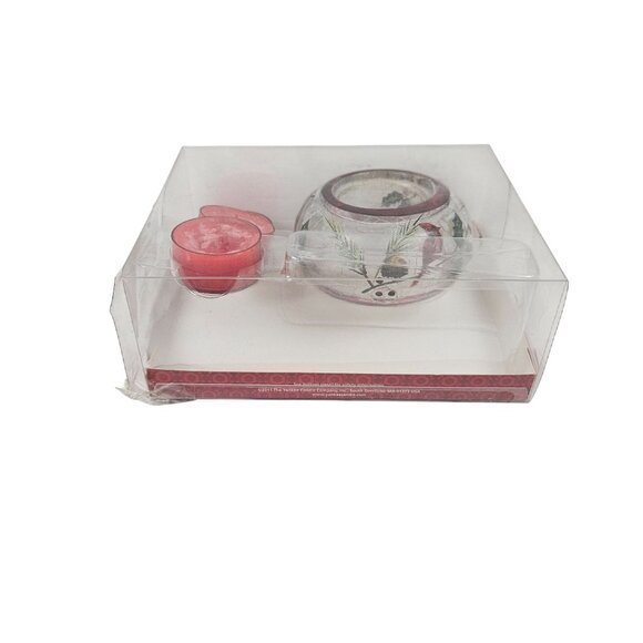 Yankee Candle Sparkling Cinnamon Tea Lights Holder Set Glass Christmas Holiday - Picture 6 of 10